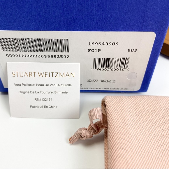NIB Stuart Weitzman Delilah Leopard Print Calf Hair Slides Size 9.5 - Picture 10 of 11